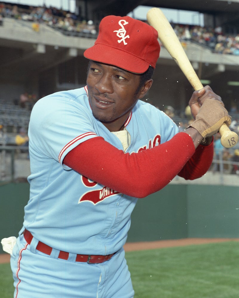 Batting portrait of Pat Kelly in Chicago uniform